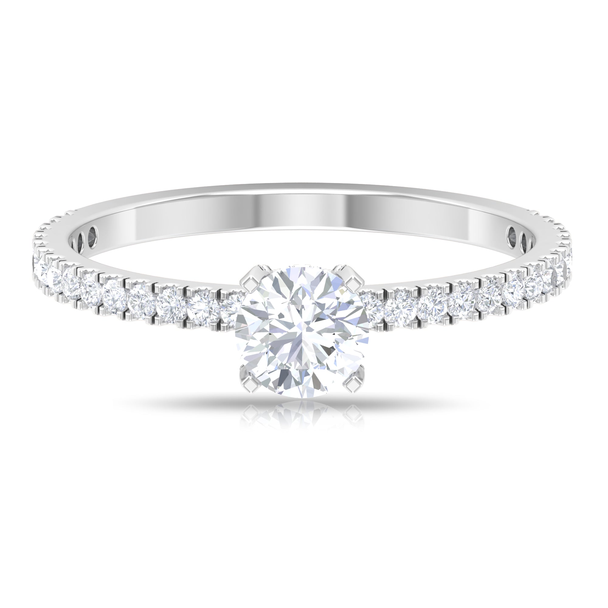 Solitaire Engagement Ring with Lab Grown Diamond Lab Grown Diamond - ( EF-VS ) - Color and Clarity - Rosec Jewels