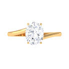 2.50 CT Oval Cut Solitaire Moissanite Bypass Engagement Ring Moissanite - ( D-VS1 ) - Color and Clarity - Rosec Jewels