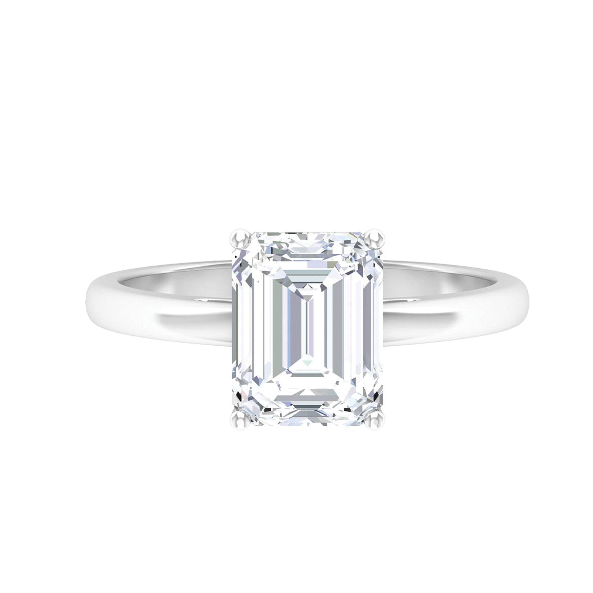 2.75 CT Octagon Cut Solitaire Moissanite Engagement Ring Moissanite - ( D-VS1 ) - Color and Clarity - Rosec Jewels