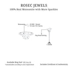 Solitaire Engagement Ring with Round Moissanite and Side Stones Moissanite - ( D-VS1 ) - Color and Clarity - Rosec Jewels