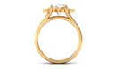 Round Cut Solitaire Zircon Gold Flower Engagement Ring in Split Shank Zircon - ( AAAA ) - Quality - Rosec Jewels