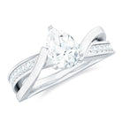 Pear Shaped Solitaire Moissanite Infinity Engagement Ring Moissanite - ( D-VS1 ) - Color and Clarity - Rosec Jewels