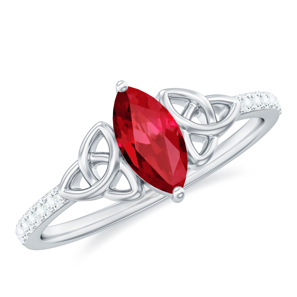 Sterling Silver Lab-Created White Sapphire & Lab-Created Ruby Ring