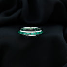2.5 CT Channel Set Baguette Cut Created Emerald Eternity Band Ring Lab Created Emerald - ( AAAA ) - Quality - Rosec Jewels