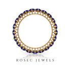 Prong Set Lab-Created Blue Sapphire Full Eternity Band Ring Lab Created Blue Sapphire - ( AAAA ) - Quality - Rosec Jewels