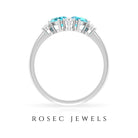 1.5 CT Pear Cut Swiss Blue Topaz Cluster Promise Ring with Diamond Swiss Blue Topaz - ( AAA ) - Quality - Rosec Jewels
