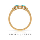 1.5 CT Pear Cut Swiss Blue Topaz Cluster Promise Ring with Diamond Swiss Blue Topaz - ( AAA ) - Quality - Rosec Jewels