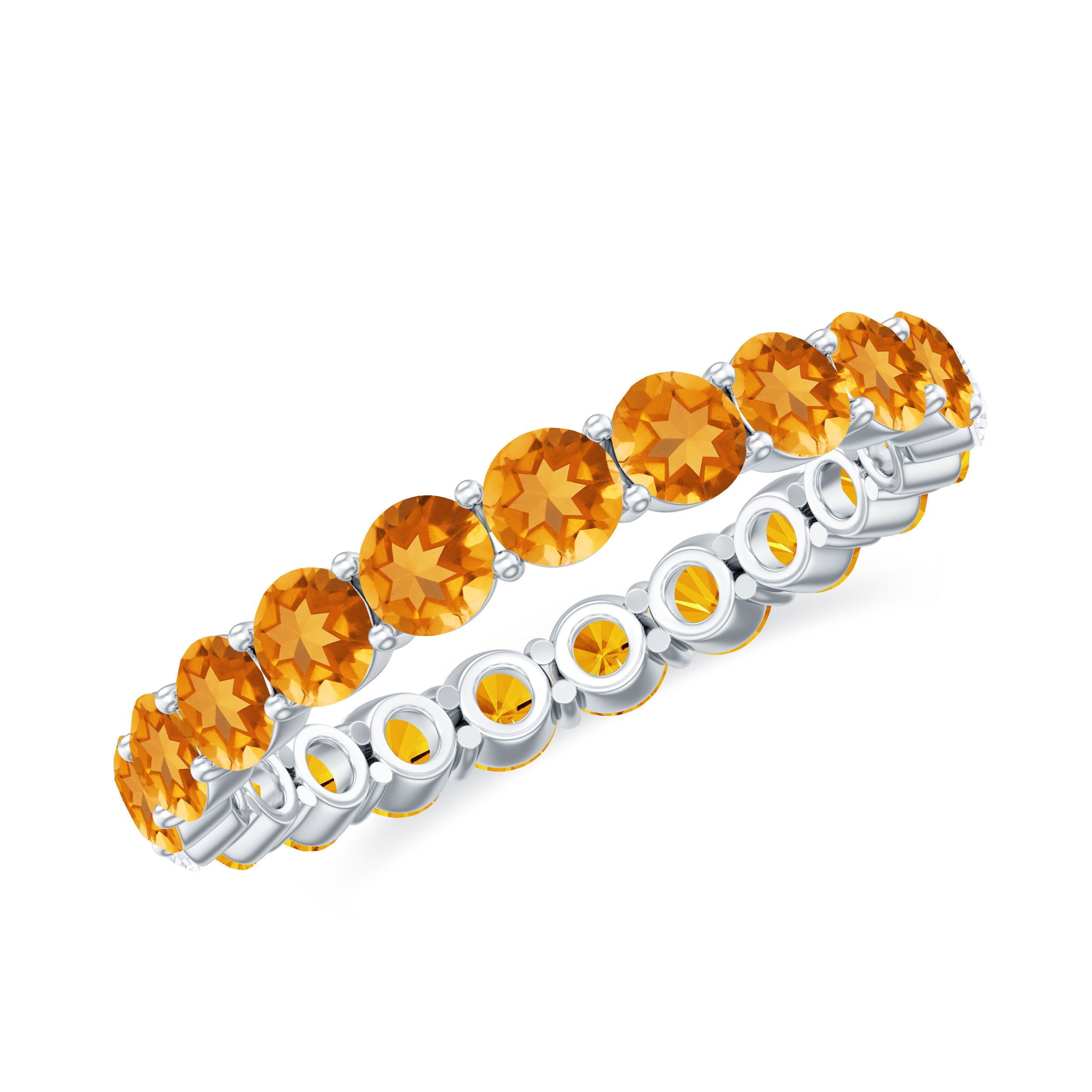 Natural Citrine Eternity Wedding Band Citrine - ( AAA ) - Quality - Rosec Jewels