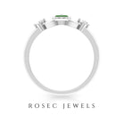 Simple Evil Eye Ring with Certified Moissanite Moissanite - ( D-VS1 ) - Color and Clarity - Rosec Jewels