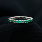 Minimal Lab-Created Emerald Stackable Band Ring Lab Created Emerald - ( AAAA ) - Quality - Rosec Jewels