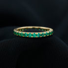 Minimal Lab-Created Emerald Stackable Band Ring Lab Created Emerald - ( AAAA ) - Quality - Rosec Jewels